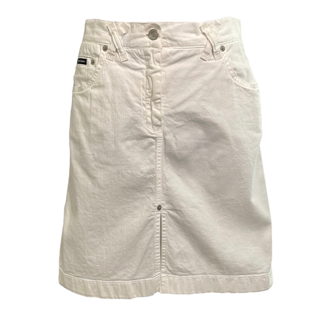 DOLCE & GABBANA vintage white denim skirt in size 6, VGC